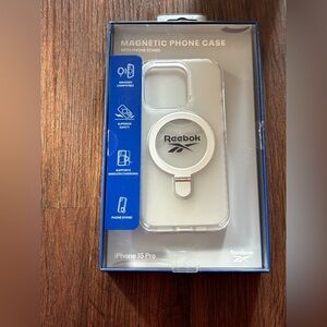 Reebok Gray Magnetic Case for iPhone 15 Pro